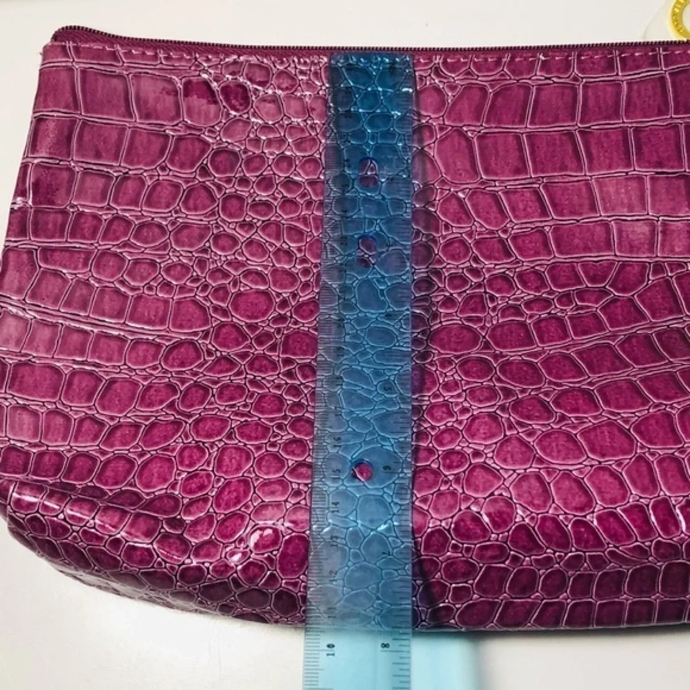 Estee Lauder Maroon Reptilian Makeup Bag NWOT